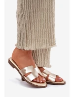 Dámské Plátěné Sandály Z Eko Kůže Zlaté Firvania Dámské Plátěné Sandály Z Eko Kůže Zlaté Firvania