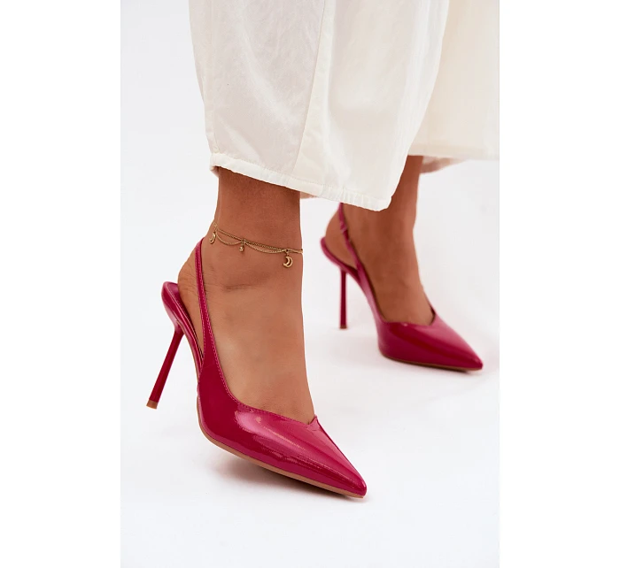 Lakované lodičky sandály z umělé kůže fuchsiové model 22122743 - Boto