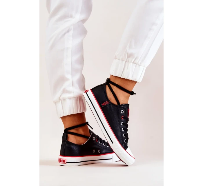 Leather Sneakers BIG STAR JJ274129 Black Leather Sneakers BIG STAR JJ274129 Black