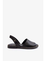 Černé kožené nazouvací sandály Lemar Alivia Černé kožené nazouvací sandály Lemar Alivia