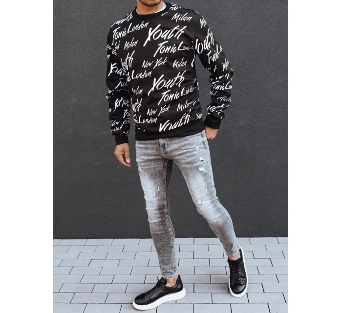 Pánská mikina bez kapuce černá FashionStreet BX5779