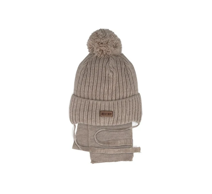 AJS 48-316 Chlapecká sada čepice+šátek AJS 48-316 Chlapecká sada čepice+šátek