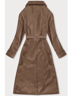 klasický dámský kabát z ekologické kůže ve velbloudí barvě model 19035458 - Ann Gissy