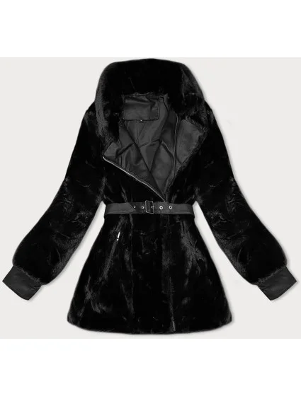 Černá dámská kožešinová bunda model 21247149 - J.STYLE