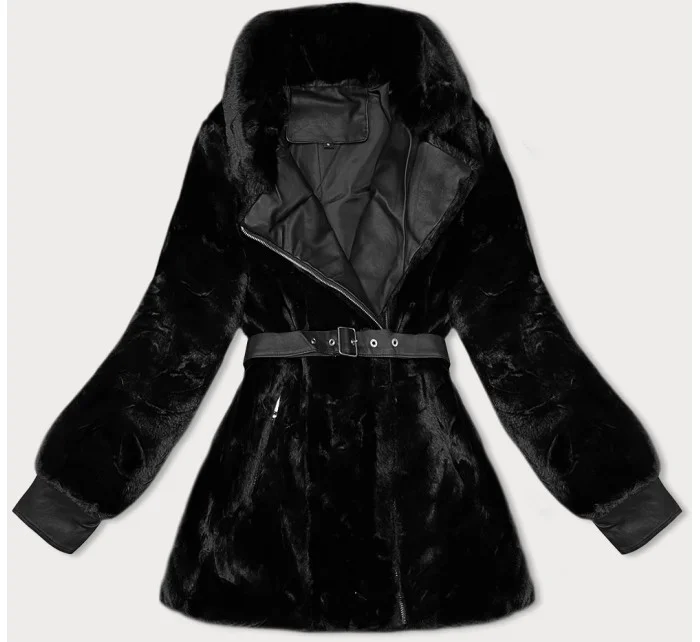Černá dámská kožešinová bunda model 21247149 - J.STYLE