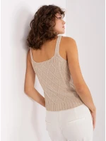 Béžový dámský dvoudílný komplet - top a svetr (8019)