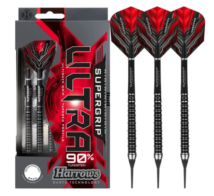 Šipky Supergrip Ultra 90% Softip model 21136960 - Harrows Šipky Supergrip Ultra 90% Softip model 21136960 - Harrows