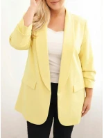 Dámská elegantní velikost Plus Size bunda žlutá