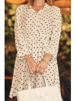 Jemné bílé puntíkované šaty