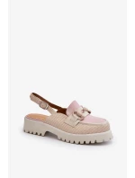 Dámské sandály na plochém podpatku s ozdobou Béžová D&A Dámské sandály na plochém podpatku s ozdobou Béžová D&A