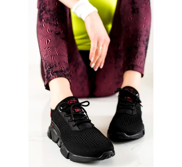 Komfortní tenisky dámské černé bez podpatku Komfortní tenisky dámské černé bez podpatku