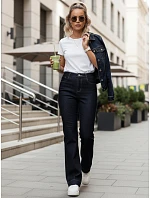 Jeansy damskie z wysokim stanem granatowe model 22120956 - FashionStreet