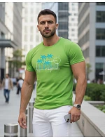 Pánské tričko s potiskem klasické limetkově zelené FashionStreet NX5020R