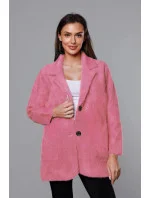 Krátký vlněný přehoz přes oblečení typu alpaka v lososové barvě model 18059153 - MADE IN ITALY