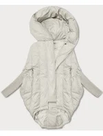 Dámská oversize bunda v barvě ecru s rukávy l 21248876 - WAY MODE