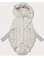 Dámská oversize bunda v barvě ecru s rukávy model 21248876 - WAY MODE Dámská oversize bunda v barvě ecru s rukávy model 21248876 - WAY MODE