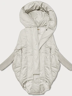 Dámská oversize bunda v barvě ecru s rukávy model 21248876 - WAY MODE
