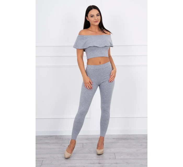 Sada s volánkem šedá