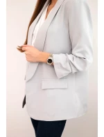 Šedé sako s klopami elegantní