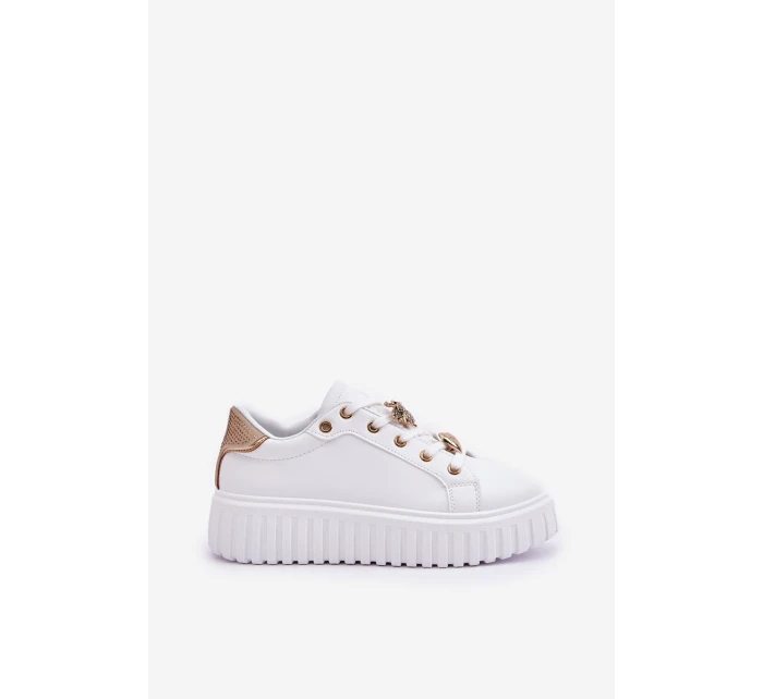 Dámské tenisky s ozdobami bílé model 21683081 - EVENTO Dámské tenisky s ozdobami bílé model 21683081 - EVENTO