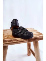 Dětské kožené tenisky na suchý zip BIG STAR KK374090 Černá Dětské kožené tenisky na suchý zip BIG STAR KK374090 Černá