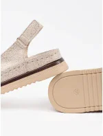 Krásné dámské sandály GD-FL1272 béžové - Goodin