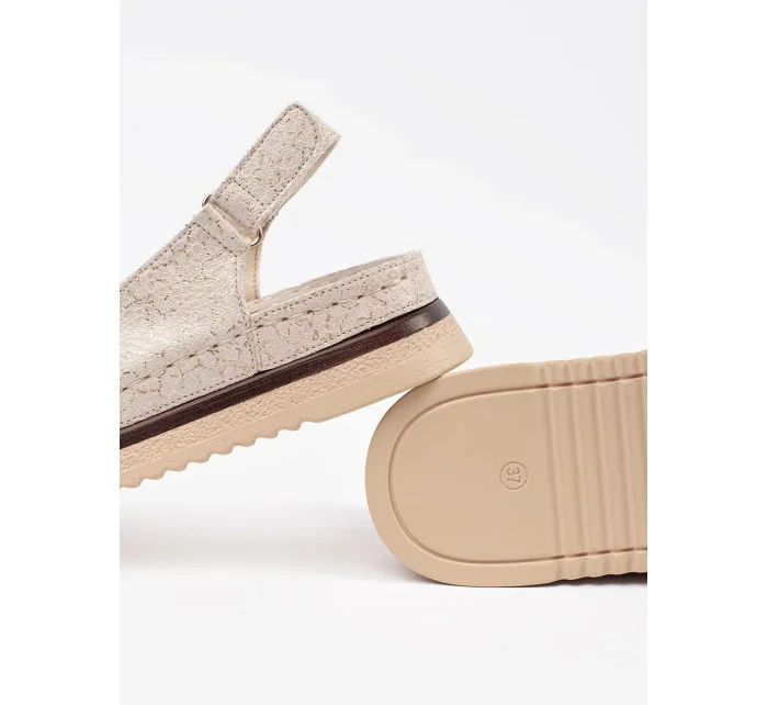 Krásné dámské sandály GD-FL1272 béžové - Goodin