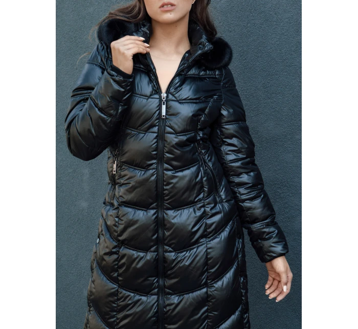 Dámská prošívaná zimní bunda CRYSTAL s kapucí černá Dstreet model 21979690 - FashionStreet