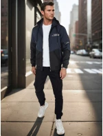 Pánská přechodná bunda s kapucí modrá FashionStreet TX5026 Pánská přechodná bunda s kapucí modrá FashionStreet TX5026