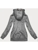 Šedá dámská rozepínací mikina se stahovacími lemy model 19678081 - 6&8 Fashion