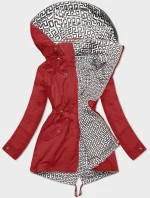 Tenká červená bunda parka s ozdobným lemováním model 19767196 - J.STYLE Tenká červená bunda parka s ozdobným lemováním model 19767196 - J.STYLE