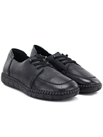 Pohodlné černé dámské kožené polobotky Jezzi model 22355132