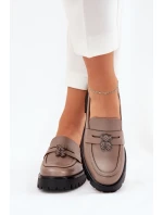 Kožené Dámské Mokasíny S   Béžové model 21690639 - VINCEZA