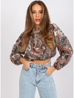 Bluzka DHJ BZ model 19755075 ciemny bezowy - FPrice Bluzka DHJ BZ model 19755075 ciemny bezowy - FPrice