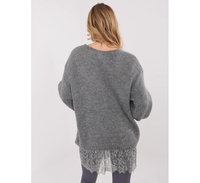 Sweter IN SW model 21782305 ciemny szary - FPrice Sweter IN SW model 21782305 ciemny szary - FPrice