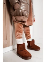 Dětské Teplé Sněhule Semišové Hnědé Gooby