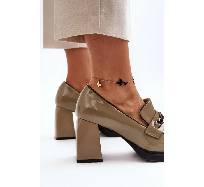 Lodičky na masivních podpatcích, zelené Terimene Lodičky na masivních podpatcích, zelené Terimene