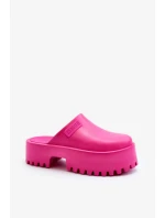 Dámské pantofle na platformě Big Star - fuchsia