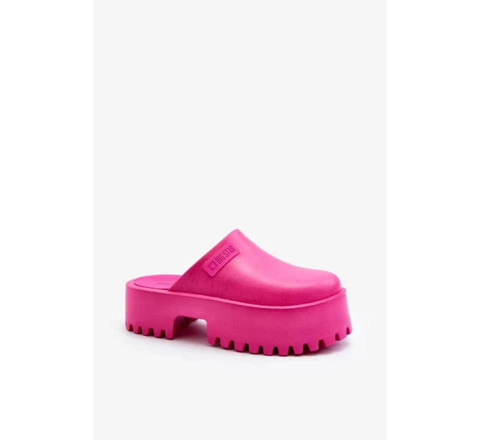 Dámské pantofle na platformě Big Star - fuchsia