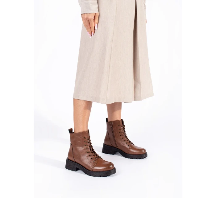 Zajímavé kotníčkové boty dámské hnědé platforma Zajímavé kotníčkové boty dámské hnědé platforma