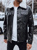 Pánská kožená bunda černá FashionStreet TX4704