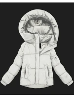 Bílá dámská oversize bunda pro přechodné období model 21422905 - S'WEST