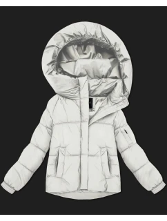 Bílá dámská oversize bunda pro přechodné období model 21422905 - S'WEST