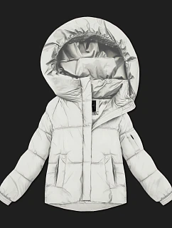 Bílá dámská oversize bunda pro přechodné období model 21422905 - S'WEST