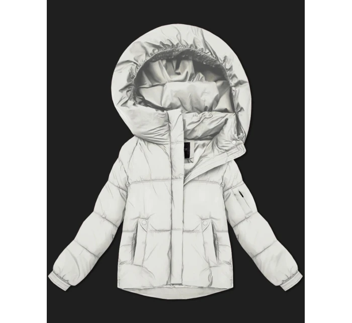 Bílá dámská oversize bunda pro přechodné období model 21422905 - S'WEST