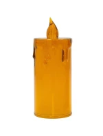 DEKORATIVNÍ SVÍČKA 12,5 CM JANTAROVÁ TEPLÁ BÍLÁ 1 LED