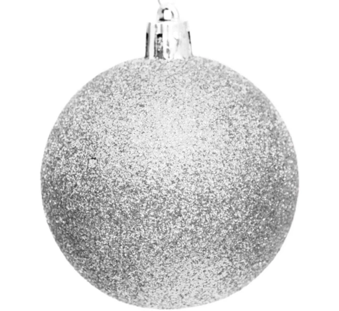 DEKORATIVNÍ PLASTOVÁ CETKA 6CM SADA 35 KS STŘÍBRNÁ