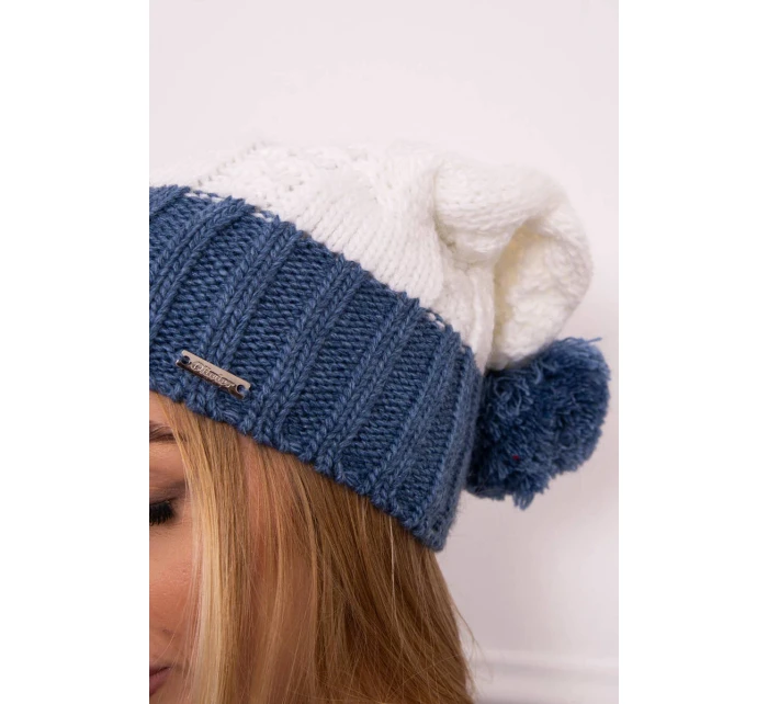 Paris fleecová čepice K212 bílá+džíny Paris fleecová čepice K212 bílá+džíny