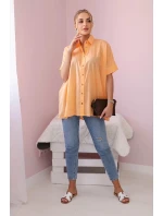 Bavlněná košile s krátkým rukávem meruňka Bavlněná košile s krátkým rukávem meruňka