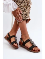 Dámské Černé Sandály S Ozdobami Sergio Leone SK072H Dámské Černé Sandály S Ozdobami Sergio Leone SK072H